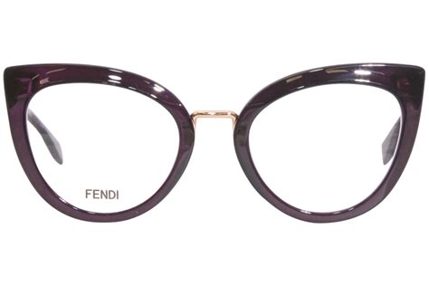 Fendi FF0334 0T7 Eyeglasses Women's Plum Full Rim Cat Eye 